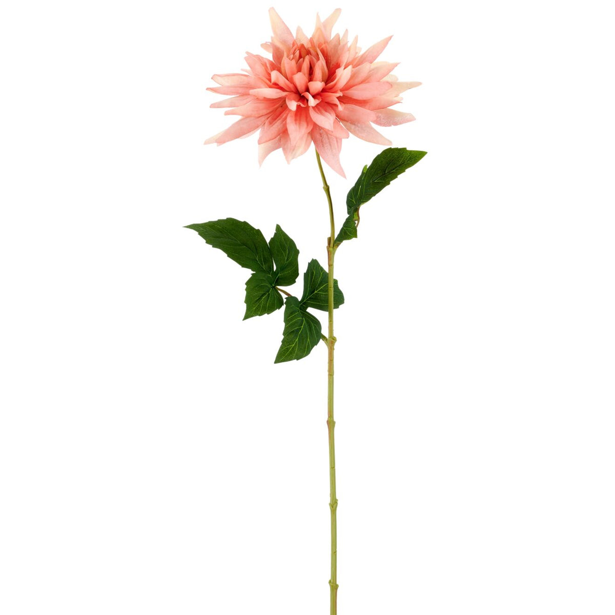 Lys rosa kunstig dahlia på enkelt stilk, 60 cm