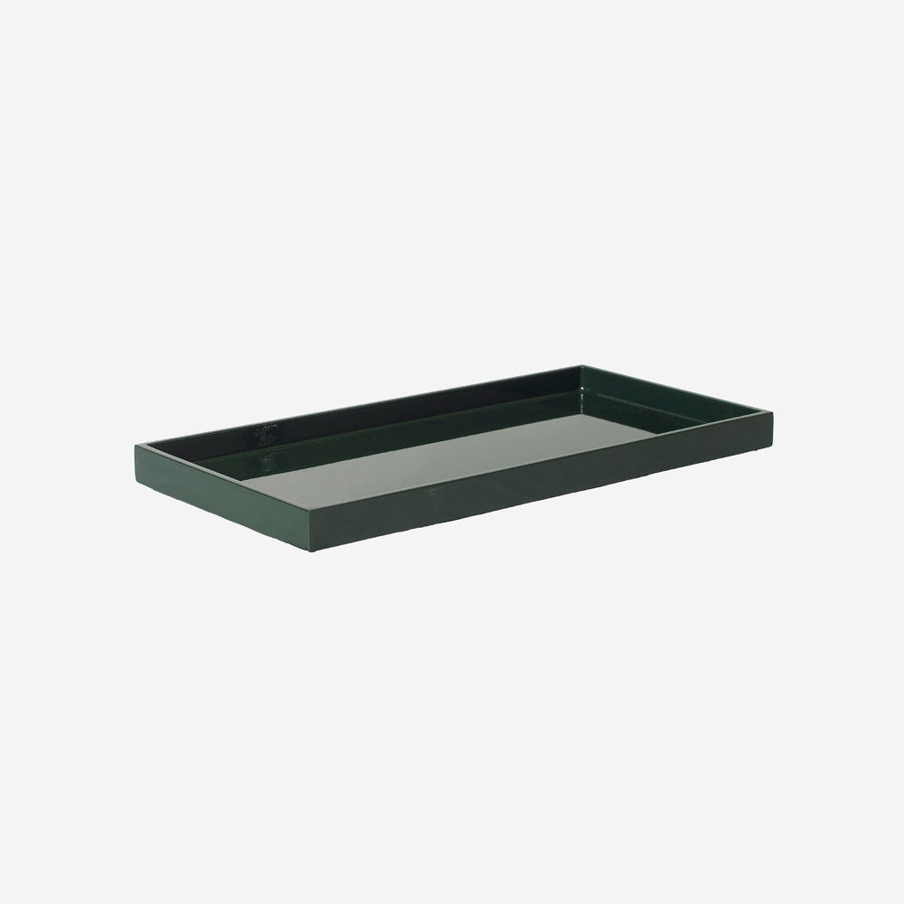 Dekorationsbakke i racing green lak fra Oi Soi Oi, forfra