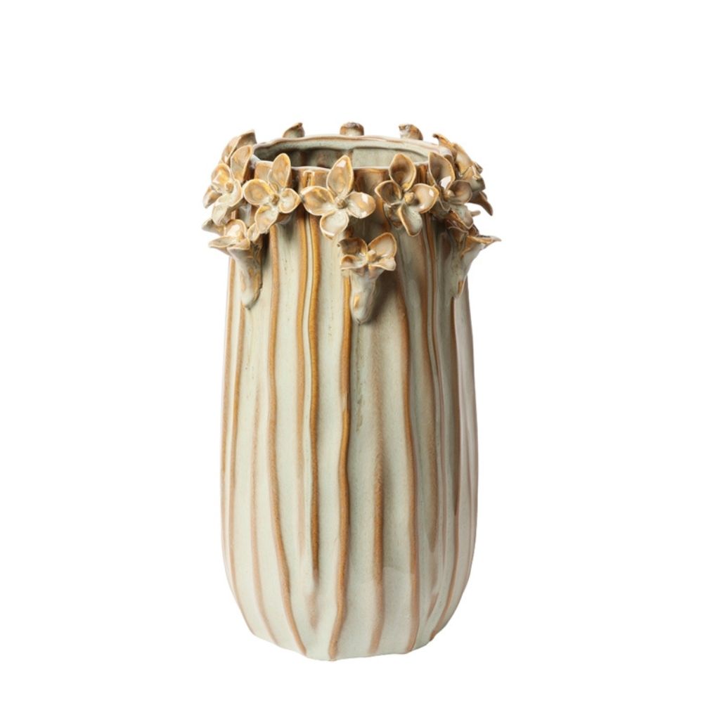 Vase med blomster - Ivory