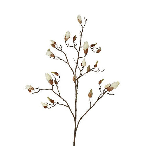 Kunstig magnoliagren med hvide knopper, 108 cm