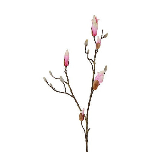 Kunstig magnoliagren med rosa knopper, 88 cm