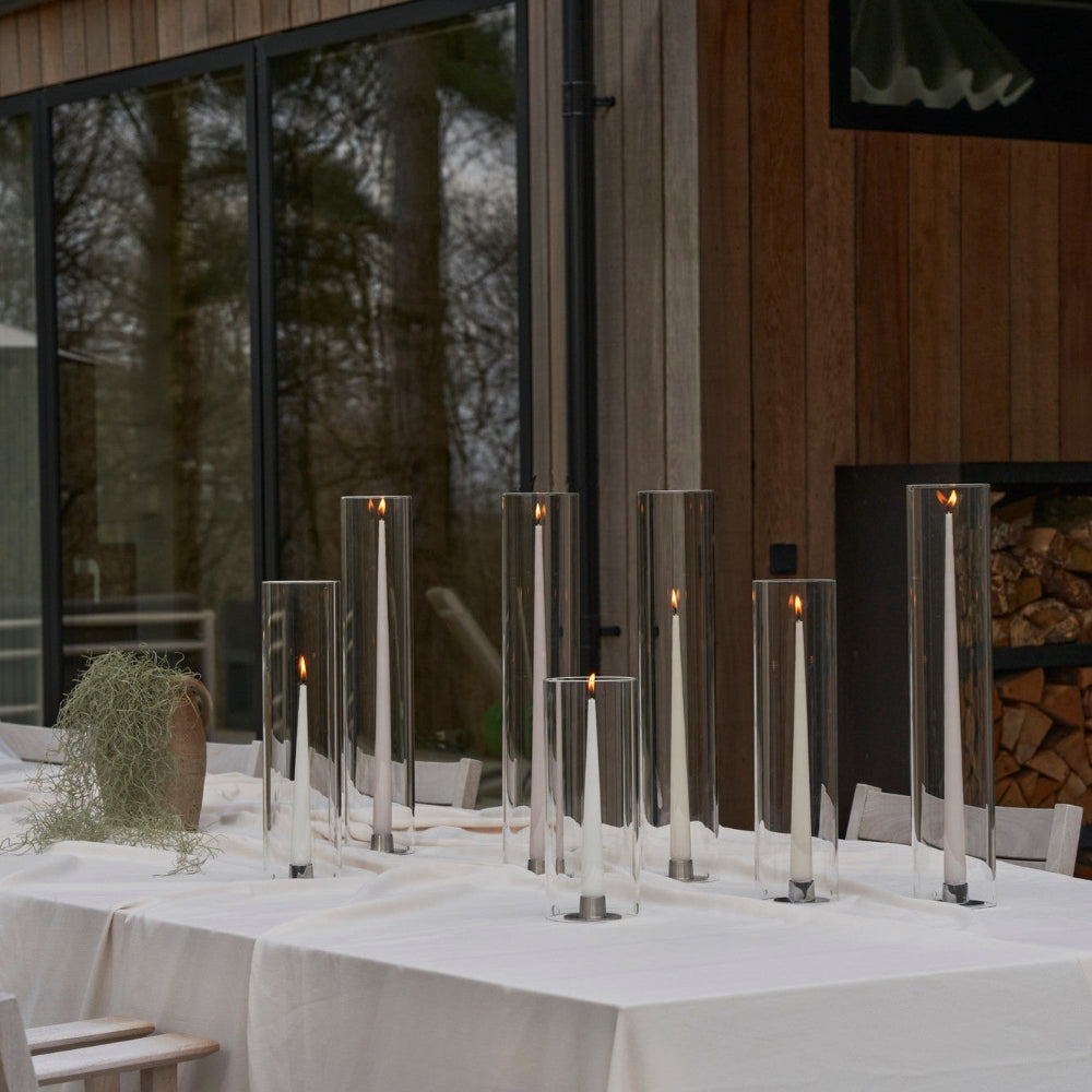Cylindriske glas fra ester & erik i alle størrelser, stylet på terrasse
