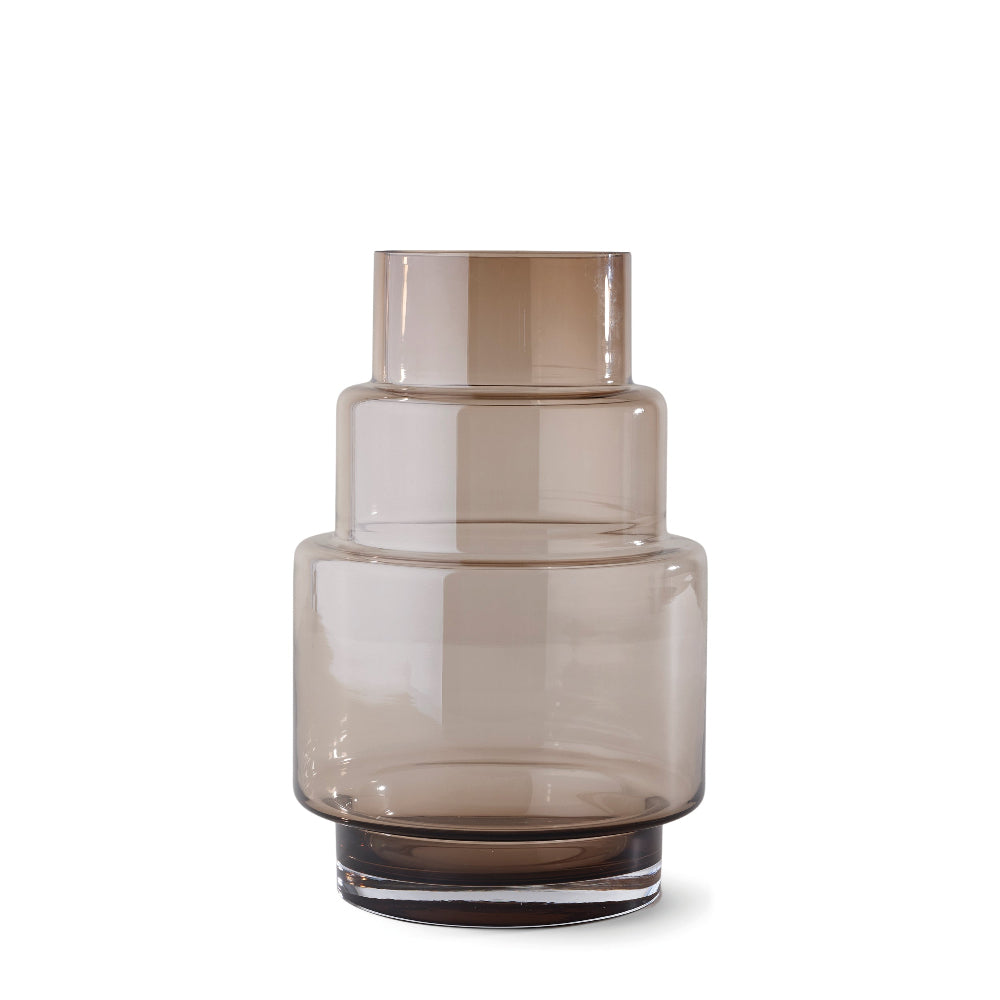 Hurricane no. 69 lysestage i mundblæst glas, farve 028 Sepia Brown
