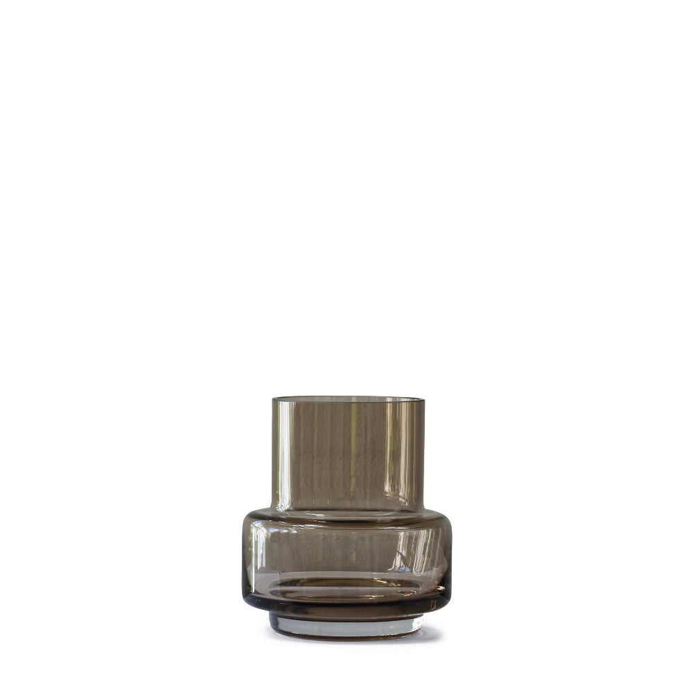 Hurricane Tealight no. 25 lysestage i mundblæst glas, Sepia Brown