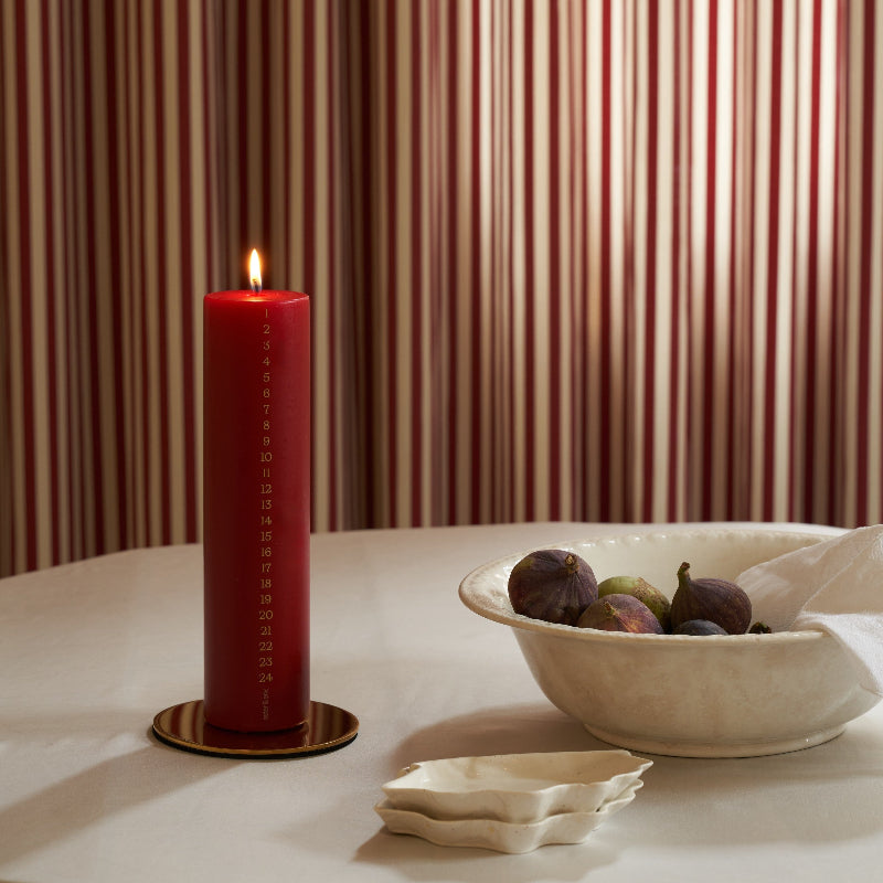 Lyseplatte small blank guld fra ester & erik med kalenderlys, juledekoration