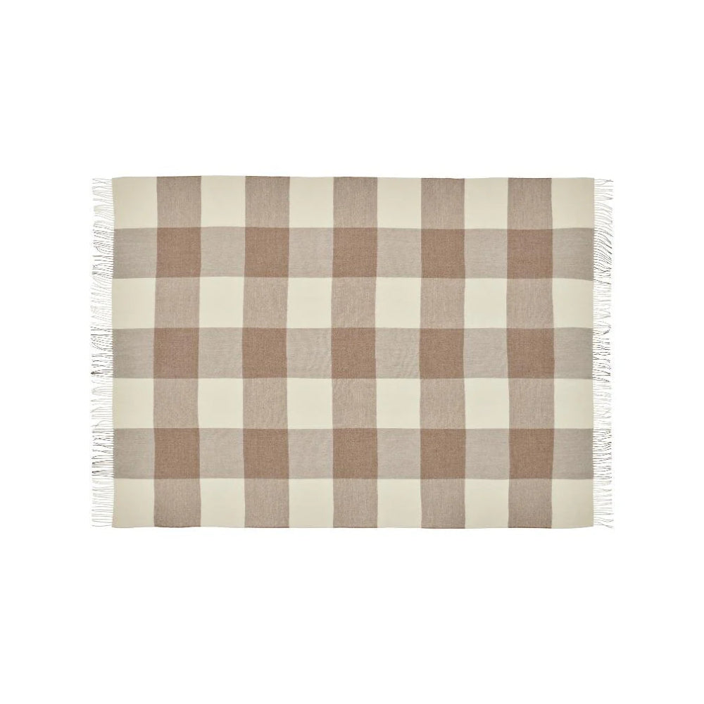 Santa Fe plaid i walnut brown, udfoldet