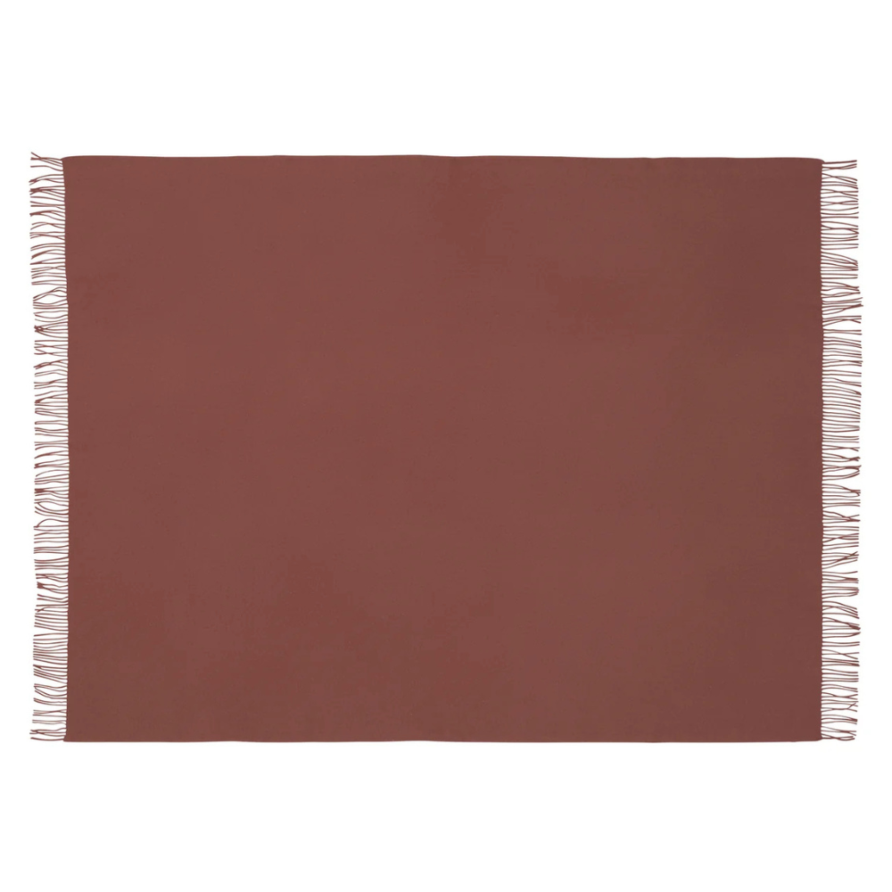 Season plaid i rosewood fra Silkeborg Uldspinderi, udfoldet