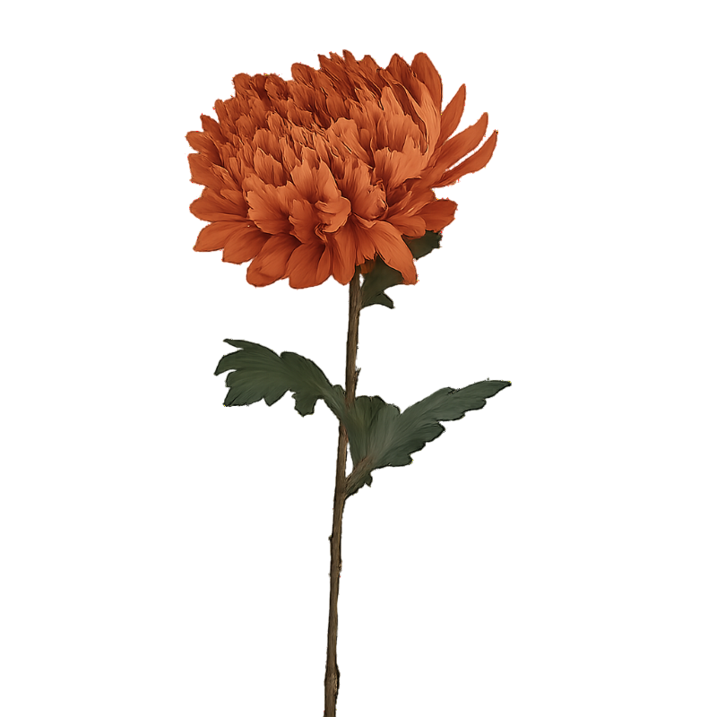 Kunstig krysantemum i gammel rosa på enkelt stilk, 75 cm