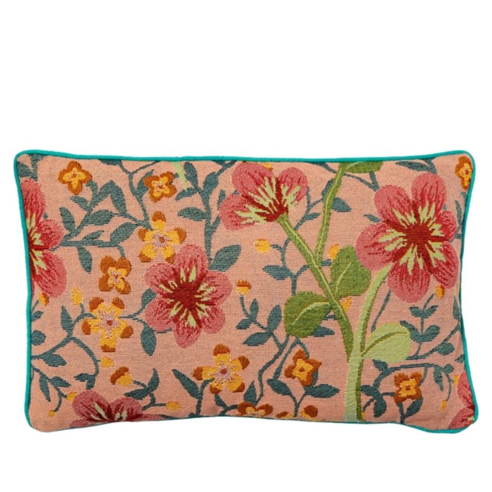 Pude m/fyld - Pink blomster