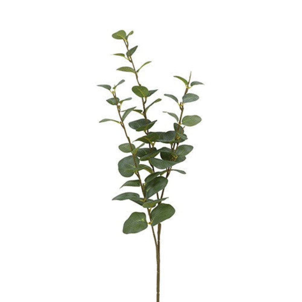 Kunstig eucalyptusgren i støvgrøn med runde blade, 75 cm