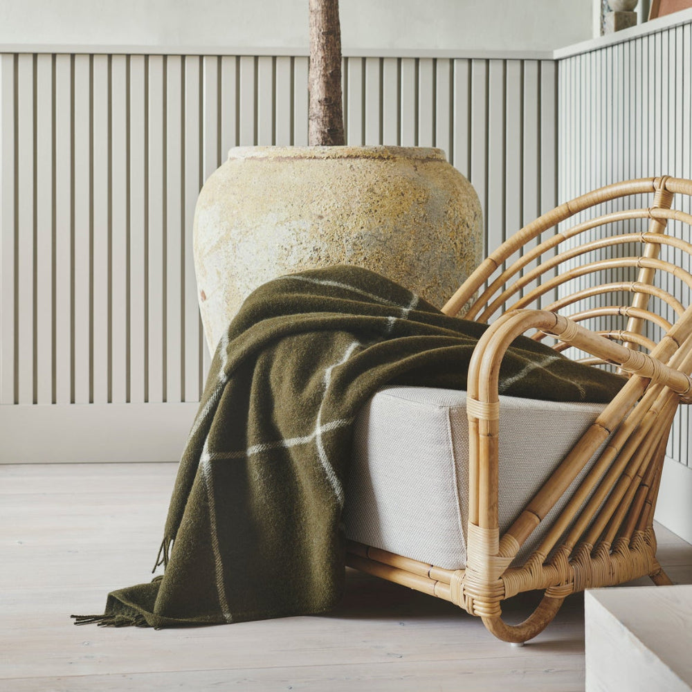 Mandø plaid seaweed i kurvestol