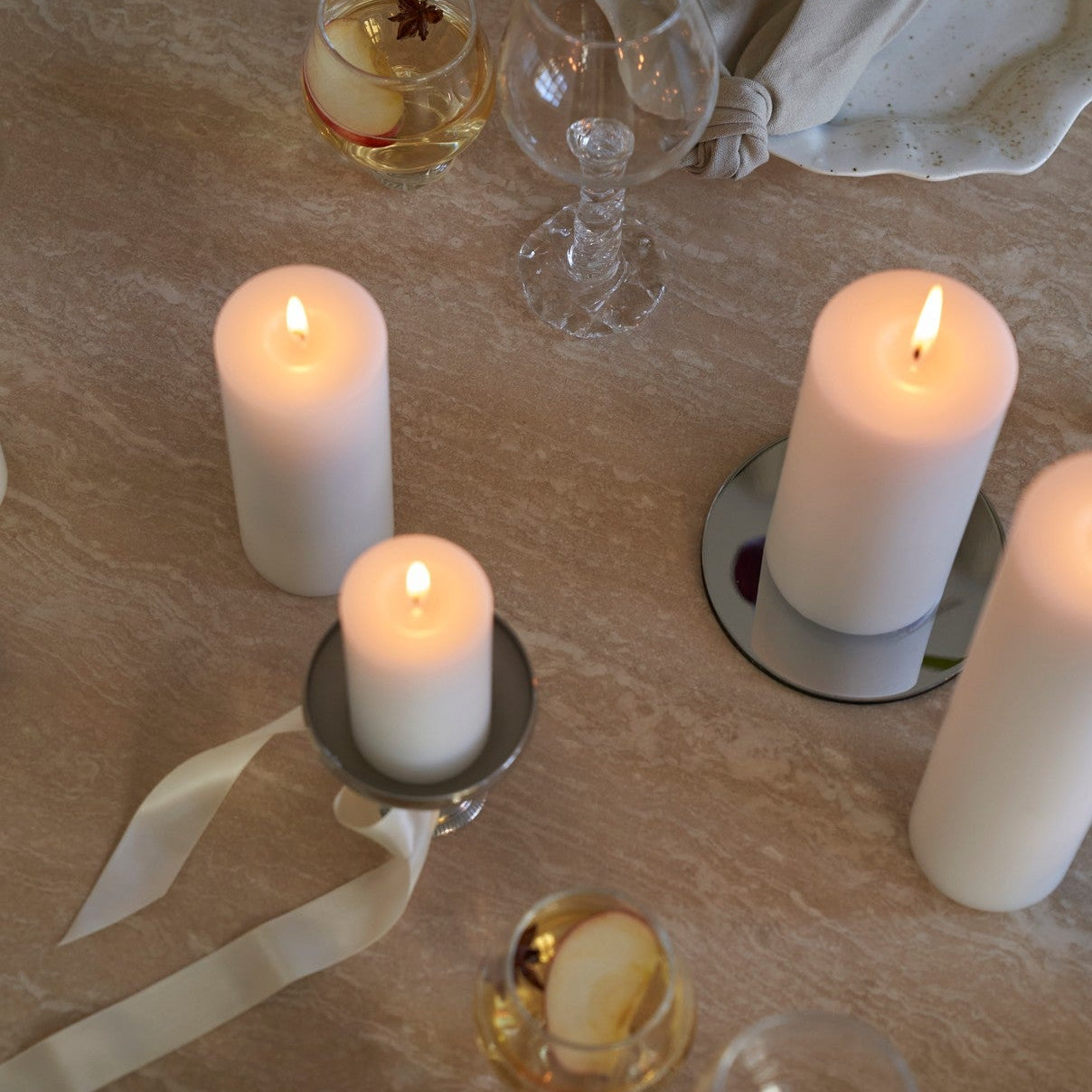 Lyseplatte - medium, blank sølv