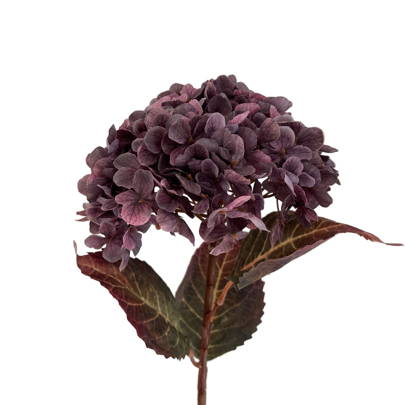 Lilla kunstig hortensia på enkelt stilk, 70 cm