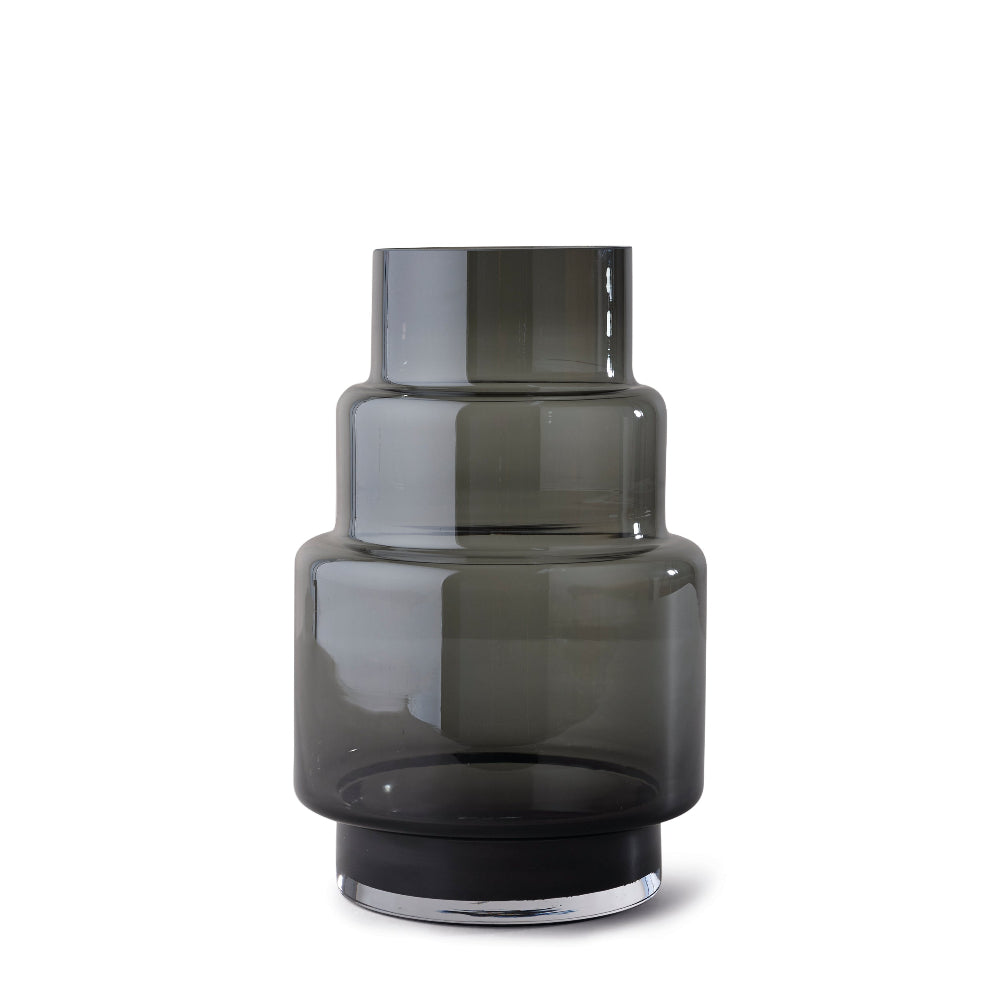 Hurricane no. 69 lysestage eller vase i mundblæst glas, farve 004 Smoked Grey